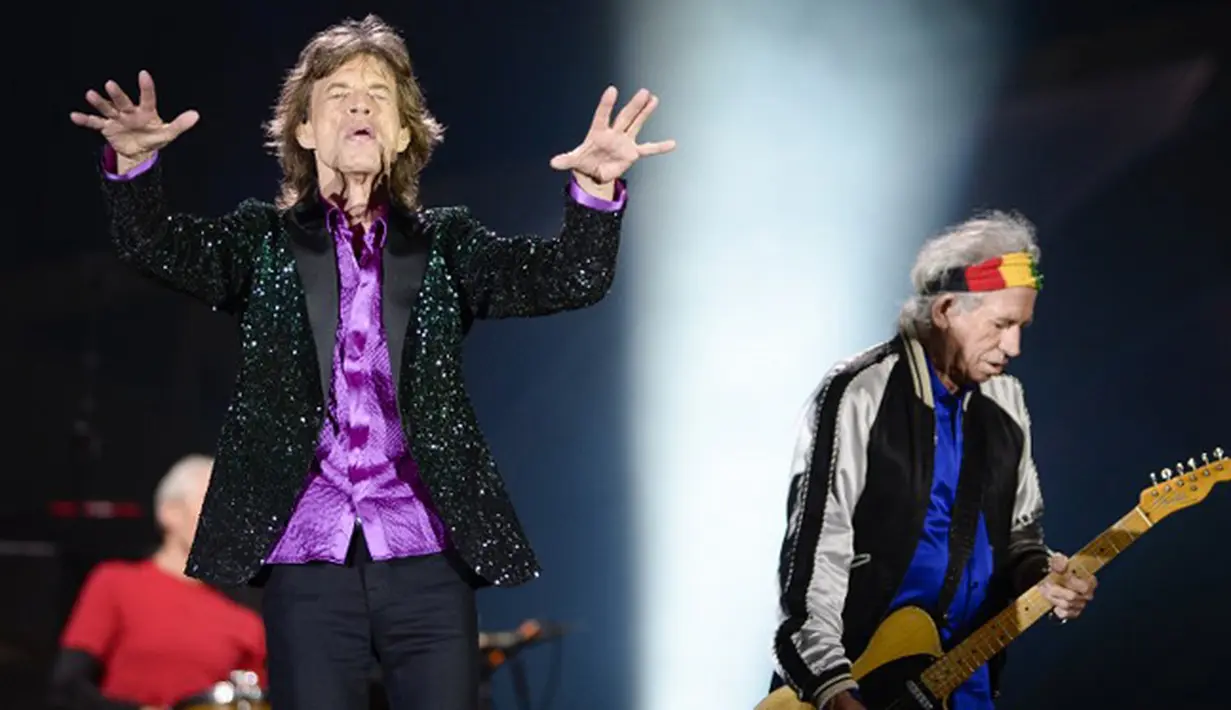 The Rolling Stones adalah Band legendaris yang selalu ditunggu penampilannya oleh seluruh penggemarnya. Foto diambil saat konser di Belgia, Juni 2014. (AFP Photo/Laurie Dieffembacq)
