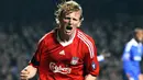 Liverpool&#039;s Dirk Kuyt celebrates scoring against Chelsea during their UEFA Champions League quarter final second leg match at Stamford Bridge, on April 14, 2009. Chelsea advance to the semi-final after winning 7-5 on aggregate. AFP PHOTO/PAUL ELLIS