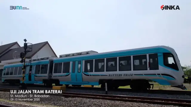 Tram Baterai (kereta ringan) buatan PT INKA (Persero)
