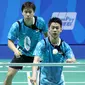 Kevin Sanjaya Sukamuljo/Marcus Fernaldi Gideon pastikan Indonesia meraih medali emas ganda putra bulu tangkis perorangan SEA Games 2015 Singapura (Humas PP PBSI)