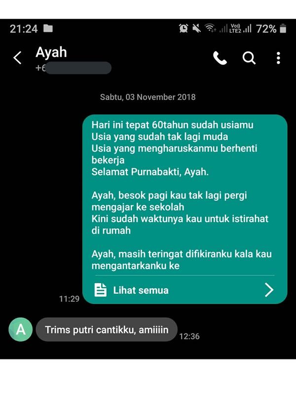 Chat Anak ke Mendiang Ayah (Sumber: Twitter//adeliarhein_