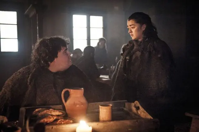 Karakter Hot Pie dan Arya Stark di Game of Thrones season 7. (HBO)
