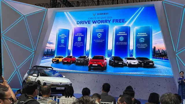 "Drive Worry Free" di GIIAS 2026, VinFast tawarkan solusi kepemilikan mobil listrik yang praktis, ekonomis, dan bebas khawatir. (Liputan6.com/Arief)