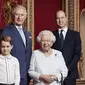 Ratu Elizabeth bersama Tiga Ahli Waris. (Liputan6/IG/@theroyalfamily)