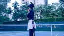 Dikenal dengan gaya fashion yang cetar, istri Reino Barack itu bahkan tampil modis saat main tenis. @princessyahrini.