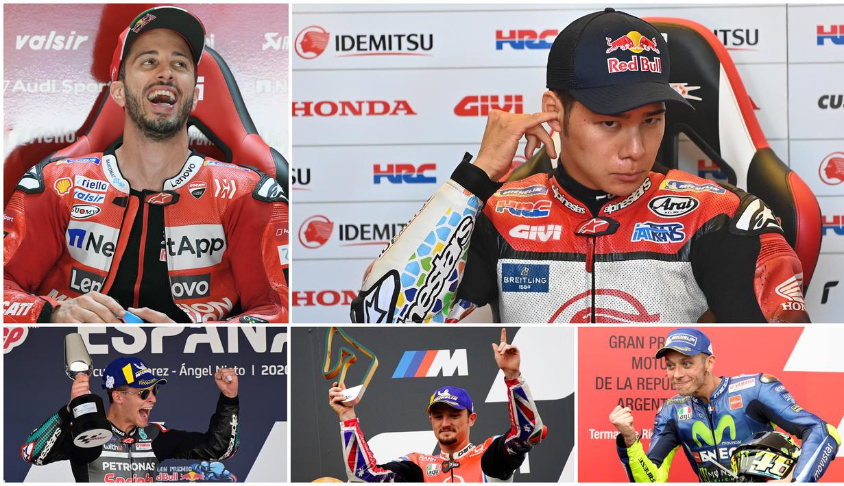 1. Fabio Quartararo (Yamaha SRT) - Pembalap erjulukan El Diablo masih bertengger di puncak klasemen sementara dengan 70 Poin. Quartararo hanya mendulang tiga poin setelah hanya finis di posisi ke-13 balapan MotoGP Styria. (AFP/Javier Soriano)