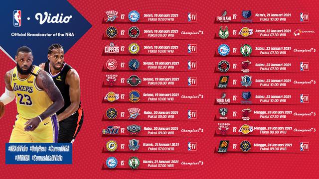 Jadwal NBA 2020/2021 Matchweek 5