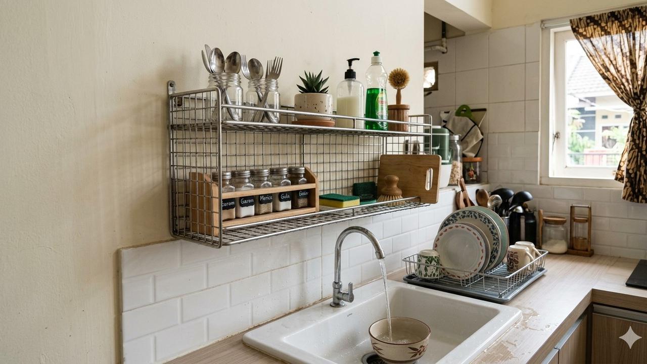 7 Ide Rak Dinding Dapur yang Cocok untuk Dapur Sempit agar Terlihat Rapi