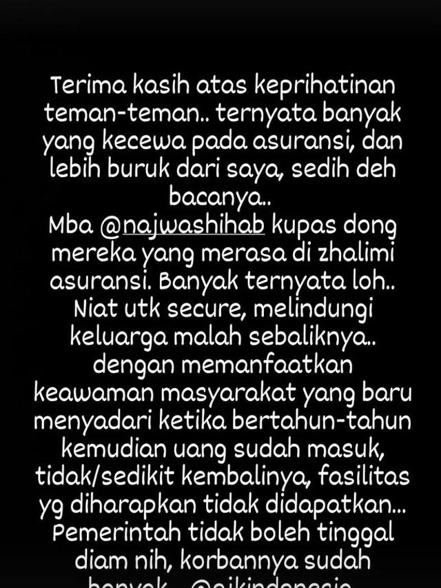 Unggahan Wanda Hamidah. (Foto: Instagram @wanda_hamidah)