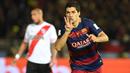 Pesepak bola asal Uruguay, Luis Suarez, berhasil mencetak dua gol pada final Piala Dunia Antarklub 2015 di International Stadium Yokohama. (AFP/Toshifumi Kitamura)