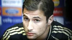 Marseille's Lorik Cana during a press conference at Anfield in Liverpool, on November 25, 2008, ahead of their UEFA Champions League match against Liverpool on November 26. AFP PHOTO/PAUL ELLIS