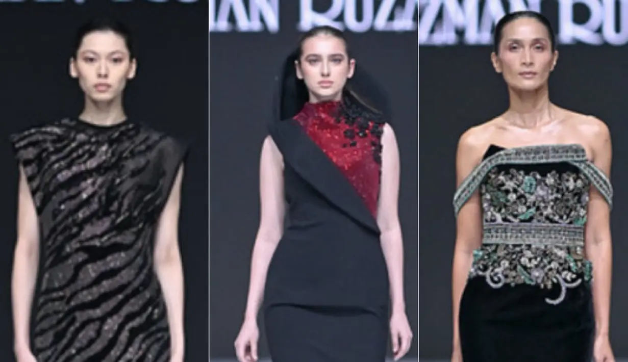 Rizman Ruzaini membawa koleksi Fall/Winter 2025/2026 yang diberi nama Rimba. Koleksi kali ini pun memiliki berbagai warna seperti merah terinspirasi dari kembang sepatu sebagai identitas Malaysia, ada juga warna hijau dan hitam legam menegaskan intensitas, netral bumi menenangkan, semburat cerah meniru sayap enggang, kelopak rafflesia, dan burung pitta bermahkota.   [Jakarta Fashion Week]