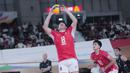 Timnas Voli Putra Indonesia susah payah menaklukkan Filipina dengan skor 3-2 pada leg kedua SEA V League 2025  di GOR Internasional Velodrome Rawamangun, Jakarta Timur, Rabu (16/7/2025). (Bola.com/Abdul Aziz)