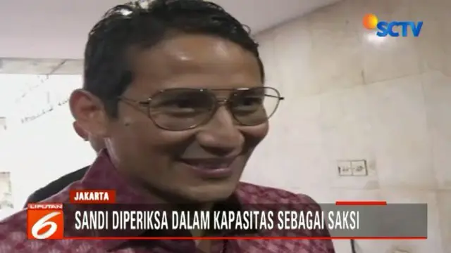 Sandiaga Diperiksa soal Penggelapan Tanah di Tangerang