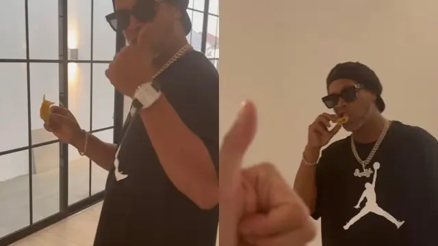 Ronaldinho Disuguhi Pangsit Goreng saat Main ke Rumah Raffi Ahmad, Suka Banget!