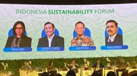 Menteri Koordinator Bidang Kemaritiman dan Investasi Luhut Binsar Pandjaitan menyebut krisis iklim merugikan perekonomian dunia hingga US$ 23 triliun pada tahun 2050 (Liputan6.com/Teddy Tri Setio Berty).