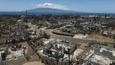 Pandangan umum menunjukkan akibat dari kebakaran hutan yang menghancurkan di Lahaina, Hawaii, Selasa, 22 Agustus 2023. (AP Photo/Jae C. Hong)