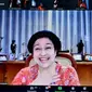 Ketua Umum PDI Perjuangan Megawati Soekarnoputri saat menghadiri webinar dengan penerima Kalpataru.(Foto: Dokumentasi PDIP).