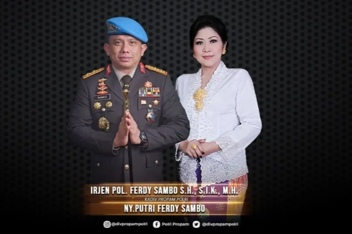 Kadiv Propam nonaktif Irjen Pol Ferdy Sambo bersama sang istri Putri Candrawathi.