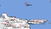 Gempa Magnitudo 4,1 menggetarkan wilayah Tuban Jatim, Rabu (29/5/2024). (Liputan6.com/ Dok BMKG)