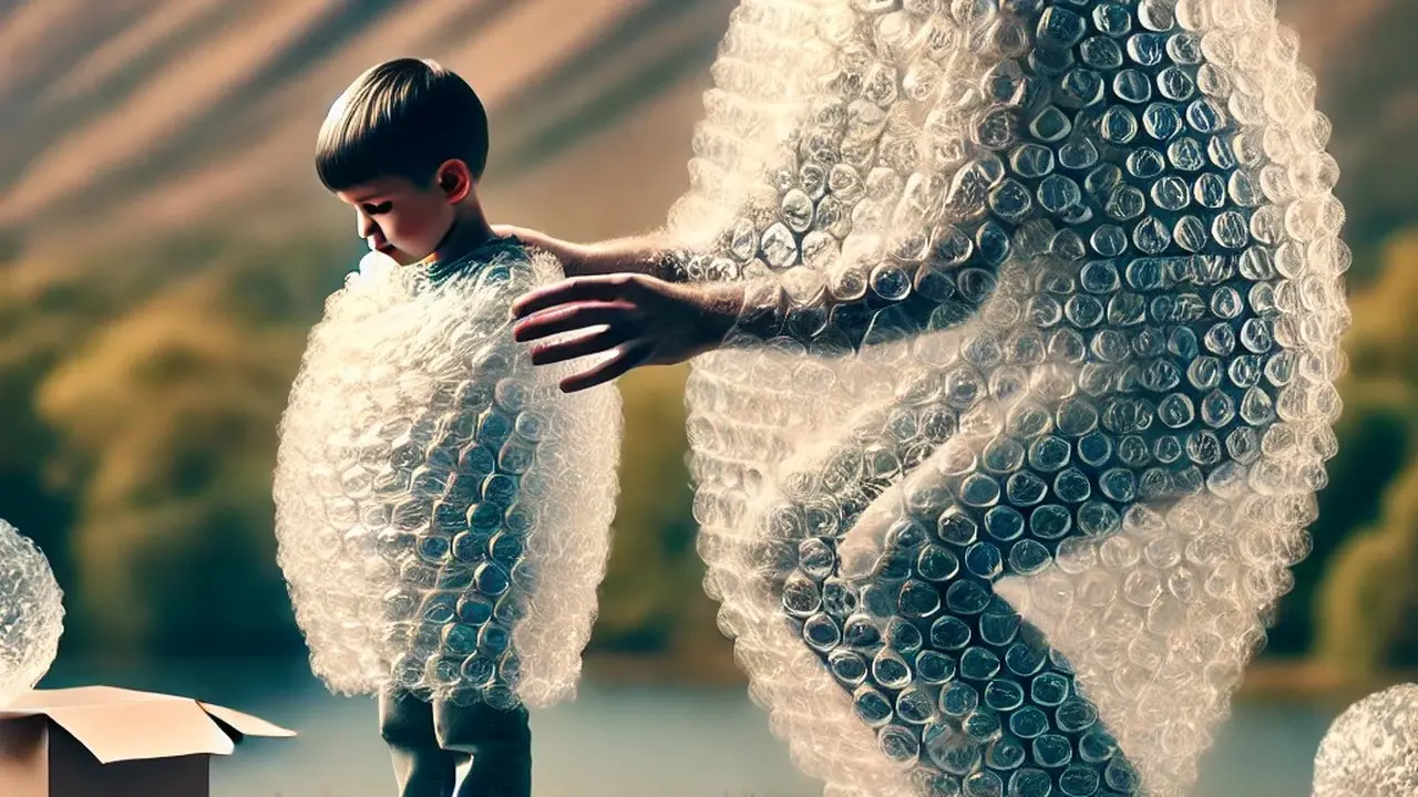 illustrasi parenting bubble wrap