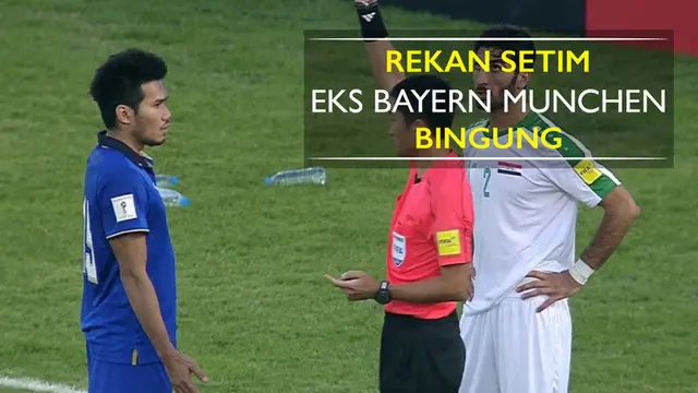 Video rekan setim eks pemain Bayern Munchen, Alesander Sieghart, Korawit Narmwiset, bingung saat Thailand dibantai Irak pada Selasa (11/10).