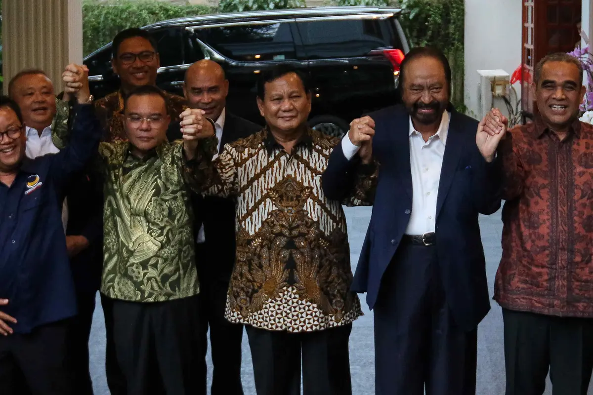 Surya Paloh Sambangi Kediaman Presiden Terpilih Prabowo Subianto