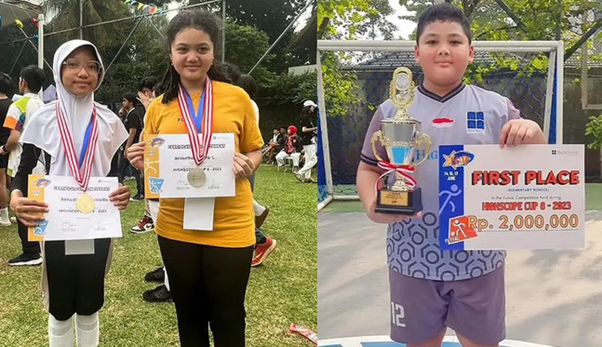 Dua anak Krisdayanti dan Raul Lemos meraih prestasi membanggakan. Putri cantiknya, Amora Lemos meraih juara 1 dalam kompetisi anggar,  sedangkan anak laki-lakinya Kellen bersama timnya juga meraih juara 1 kompetisi futsal. [Instagram/raullemos06]