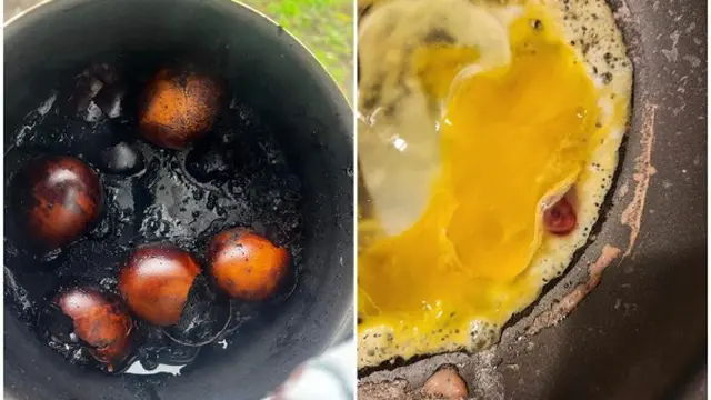 6 Potret Apes Masak Terlalu Lama, Berakhir Gosong dan Jadi Gagal Makan