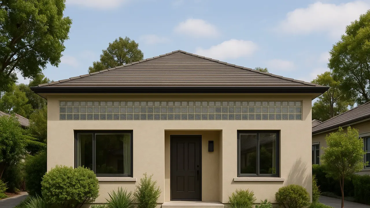 Model Fasad Rumah dengan Glass Block