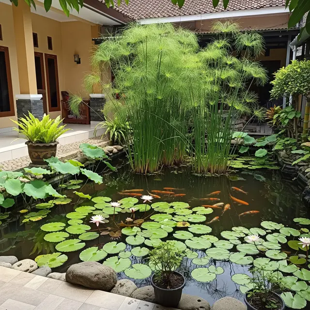 6 Inspirasi Kolam Ikan dengan Tanaman Air yang Mudah Dirawat, Ciptakan Ketenangan