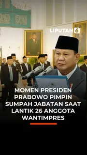 Momen Presiden Prabowo Pimpin Sumpah Jabatan Lantik 26 Anggota Wantimpres
