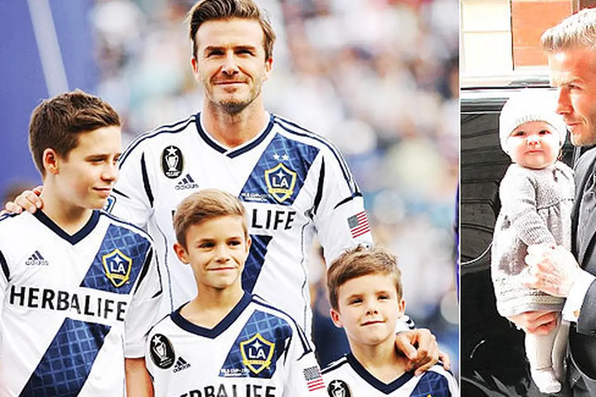 David Beckham dan anak-anaknya (c) AP & Splash