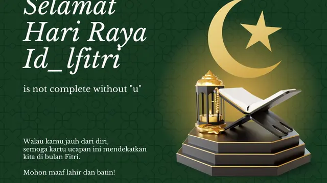 Kartu Ucapan Idul Fitri 2025 Bergaya Elegan
