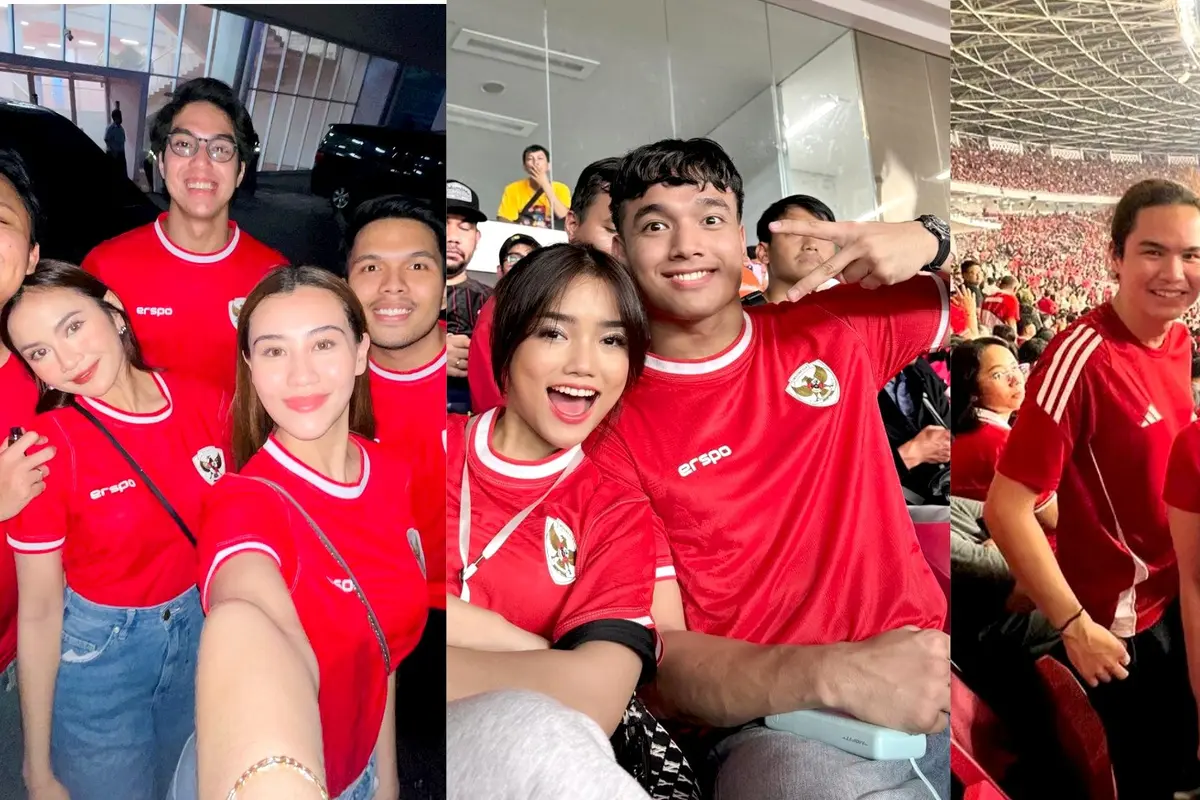 6 Gaya Seleb Nonton Pertandingan Timnas Indonesia Vs Filipina di GBK, El Rumi, Fadly Faisal-Fuji, hingga Thariq-Aaliyah Massaid