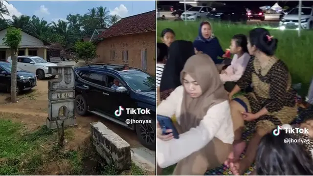 Momen Keluarga Mudik Pakai Mobil Beriringan Ini Bikin Haru, Kampung Sepi Jadi Ramai