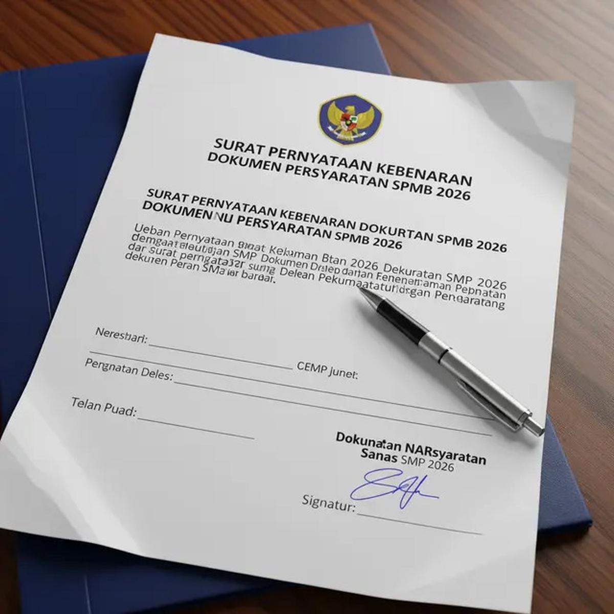 Surat Pernyataan Kebenaran Dokumen SPMB 2026 untuk Pendaftaran Sekolah