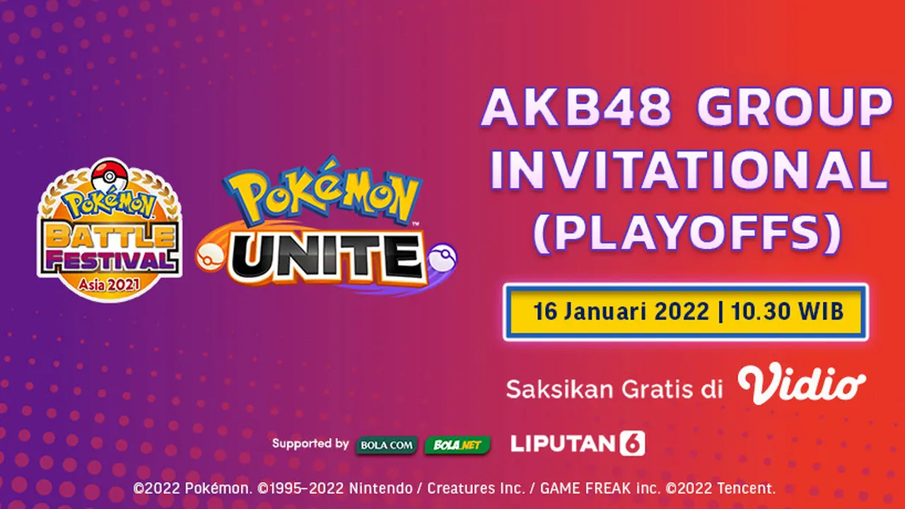 Live Streaming Pokemon Battle Festival Asia 2021 AKB48 Group Invitational Babak Play Off di Vidio, Minggu 16 Januari 2022
