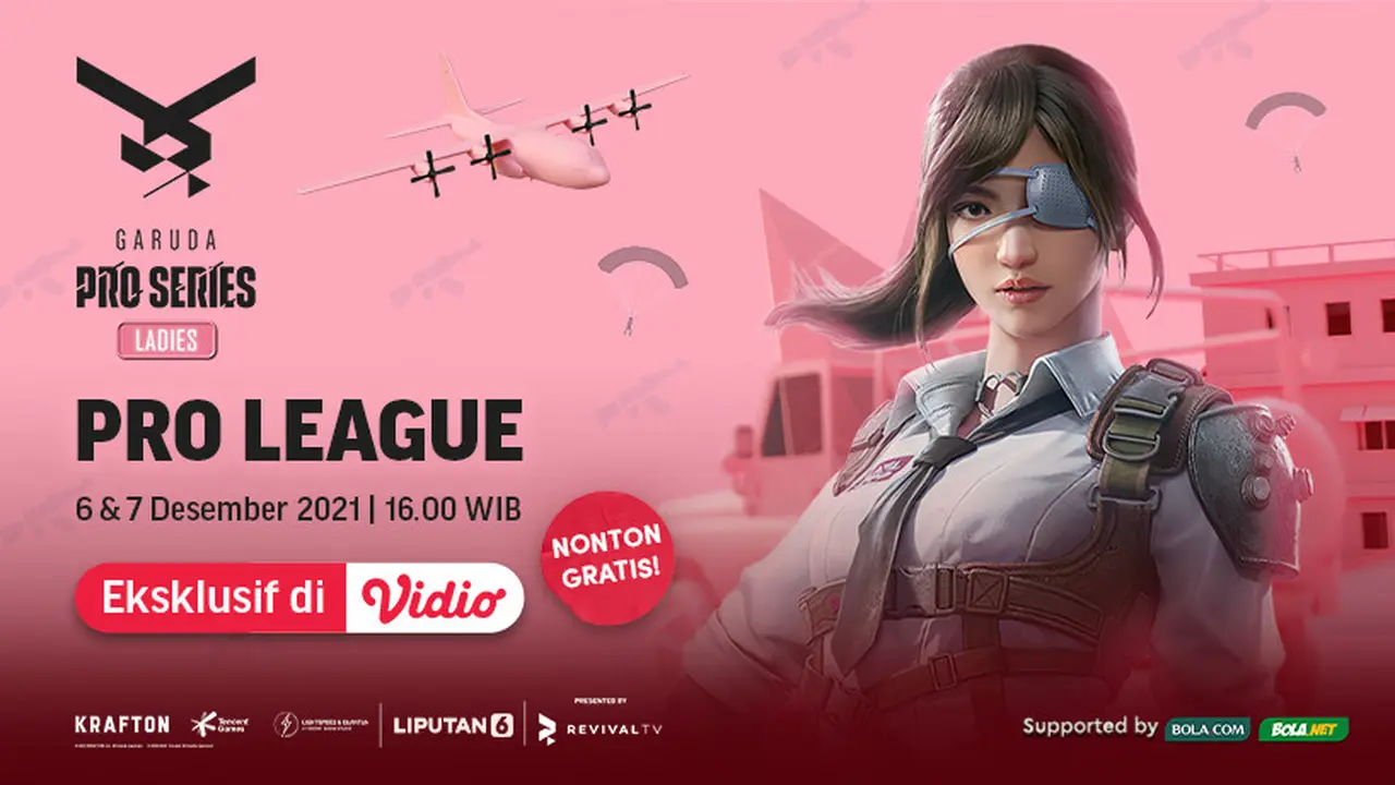Saksikan Live Streaming Garuda Pro Series Ladies League PUBGM Matchweek 1 di Vidio, 6-7 Desember 2021