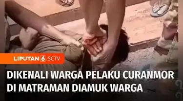 Seorang pelaku curanmor, Kamis siang diamuk warga, setelah dikenali saat melintas di kawasan rumah korban, di Matraman, Jakarta Timur. Warga mengenali pelaku dari rekamana CCTV saat pencurian terjadi.