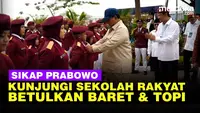 Prabowo Kunjungi Sekolah Rakyat, Sikapnya Disorot Ketika Betulkan Baret dan Dasi Siswa