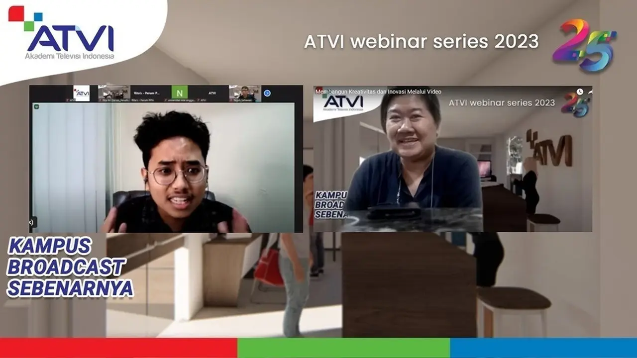 Production Head Division, Multiple Platform Perusahaan Film Negara (PFN), Rita M.Darwis, dalam webinar series 2 Akademi Televisi Indonesia (ATVI) dengan tema 'Membangun Kreativitas dan Inovasi melalui Video'. Dok: ATVI