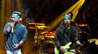 Grup band Wali tampil dalam konser Asa Untuk Gaza di Studio Penta, Jakarta, Kamis (24/7/14). (Liputan6.com/Andrian M Tunay)