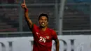 Selebrasi pemain Indonesia U-23, Alfin Tuasalamony setelah berhasil melakukan eksekusi tendangan penalti ke gawang Timnas Dominika, Kamis (15/5/14). (Liputan6.com/Andrian M Tunay)