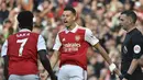 Penyerang Arsenal, Gabriel Martinelli berselebrasi usai mencetak gol ke gawang Liverpool pada pertandingan lanjutan Liga Inggris di Stadion Emirates di London, Minggu (9/10/2022). Kemenangan Arsenal membuat tim Meriam London kembali ke puncak klasemen dengan koleksi 24 poin. (AP Photo/Rui Vieira)