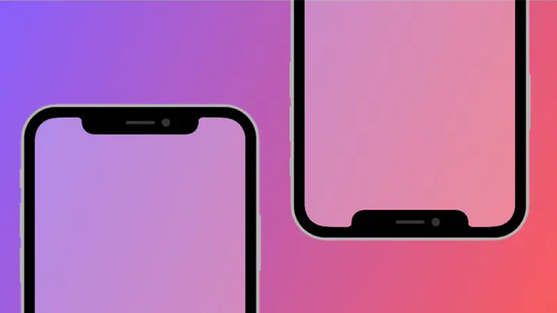 Ilustrasi smartphone berlayar notch