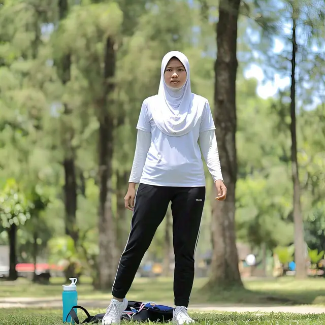 Outfit Olahraga Hijab Kekinian (Images by Meta AI)