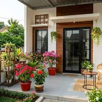 Kombinasi bunga hias Yang cocok untuk teras rumah mungil. (Gambar: AI Generated)