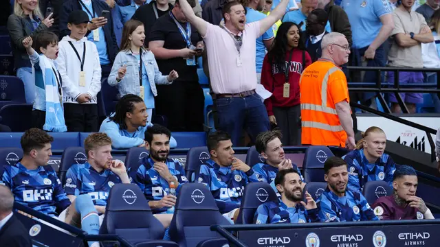Foto: Gol Tunggal Julian Alvarez ke Gawang Chelsea Jadi Pembuka Pesta Juara Man City di Etihad Stadium
