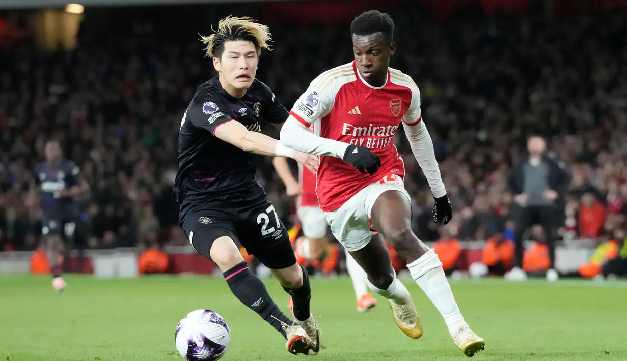 Meski Luton Town tampil cukup agresif, Arsenal tetap menunjukkan level permainan yang berbeda. (AP Photo/Frank Augstein)